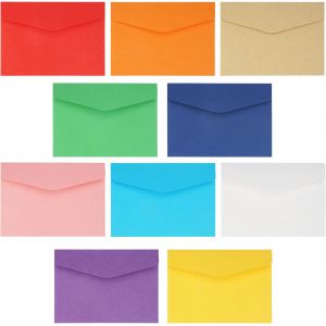 Mini Petites Enveloppes Colorées Couleur, 100 Pièces Petite Enveloppe Couleur Multicolores De Noel Pour Fournitures De Fête D'anniversaire, Mariage, Fête (10 Couleurs, 11.6 X 8.1 Cm) - Neuf