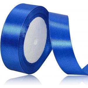 Ruban Satin Bleu 20mm,22m Ruban Satin Bleu Roi,Ruban Cadeau Emballage,Ruban Noel Ruban Tissu Pour Ballon,Couture,N?Uds,Artisanat,Bouquet,Décoration De Mariage,Voitures,Emballage Cadeau - Neuf