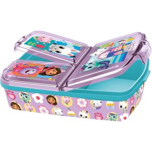 Kalanka-36543 - Gabbys Dollhouse Bo&icirc;te &Agrave; Pain Pour Enfants Avec 3 Compartiments, Bo&icirc;te &Agrave; D&eacute;jeuner En Plastique Avec Fermetures &Agrave; Clip, Bo&icirc;te &Agrave; Go&ucirc;ter Pour Le Jardin D'enfants, L'&eacute;cole Et Les Loisirs - Neuf