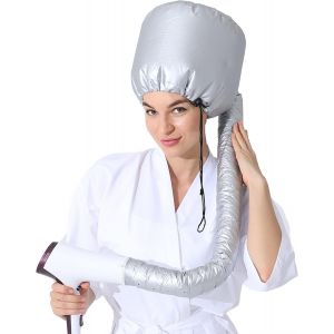 KAL-Casque Pour Séchage Cheveux, Accessoire De Sèche-Cheveux Amélioré, Chapeau De Sèche-Cheveux Réglable, Capot De Séchage Réglable Pour Sèche-Cheveux À Main, Convient À Tous Les Types De Tête (Gris) - Neuf