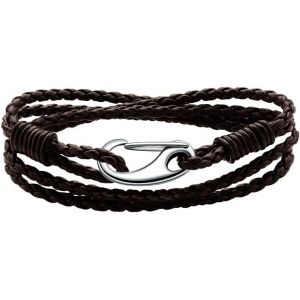 Kal-Bracelet En Cuir Tress&eacute; Pour Femme Et Homme - 19/20 Cm - Mousqueton Multicouche En Acier Inoxydable - Bracelet Enroul&eacute; Avec Bo&icirc;te Cadeau - Neuf