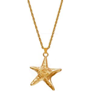 Kales-Collier Avec Pendentif Étoile De Mer Pour Femme,Pendentif Tourbillon Délicat,Été,Plage,Océan,Acier Inoxydable,Charm Étoile De Mer Esthétique,Collier Étoile Tendance Pour Les - Neuf