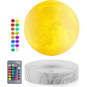 Lampe De Lune Flottante-Lampe De Lune En L&eacute;vitation Avec 16 Modes D'&eacute;clairage Led,Impression 3d,Lumi&egrave;re De Lune Tournante,L&eacute;vitation Magn&eacute;tique Veilleuses,Cadeaux,D&eacute;coration De Chambre - Neuf