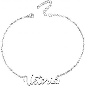 Eryi-Bracelet Pour Femme Avec Prénom En Acier Inoxydable - Pendentif Prénom Personnalisé Argenté Pour Femme - Cadeaux Personnalisés Pour Femme, Mère, Fille, Meilleure Amie - Neuf