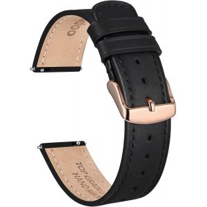 Kal-Bracelets De Montre En Cuir De Cheval Fou Pour Hommes Femmes, Bande De Remplacement Vintage À Dégagement Rapide De 18 Mm 20 Mm 22 Mm Avec Acier Inoxydable - Neuf