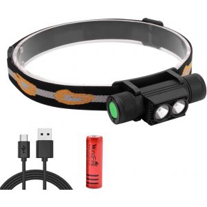 Lampe Frontale Rechargeable 1200 Lumens 2x Xml-L2 Led Torches Frontales Légère Et Étanche Amovible Lampe Frontale Avec Batterie Pour La Randonnée/Camping/Pêche - Neuf