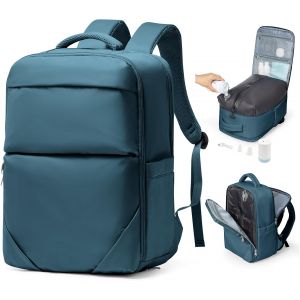Sac 40x20x25 Ryanair a Dos Sous Vide Voyage Avec Pompe,Sac a Dos Compression Voyage Cabine Avion Sous Vide,Bagage Cabine 40x20x25,Sac Airbag Voyage Sous Vide Bleu Paon - Neuf