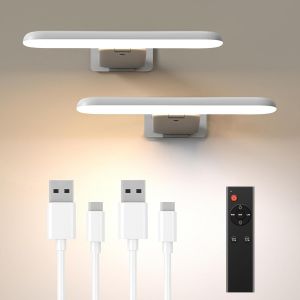 Lampe pour Tableau Batterie Rechargeable,Applique Murale d'int&eacute;rieur LED Sans Fil,3 Temp&eacute;ratures de Couleur,&Eacute;clairage d`Art et Galerie,Lumiere pour Cible de Fl&eacute;chettes,Blanc,Paquet de 2 - Neuf