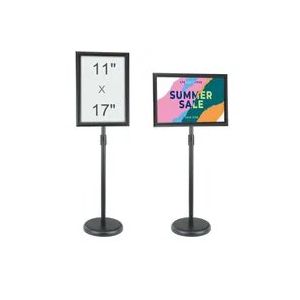 Porte-Affiche A3 420x297 mm sur Pied &ndash; Rotation 360&deg; Hauteur R&eacute;glable 850-1357 mm &ndash; Base Lest&eacute;e - Neuf