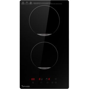 CHECARZHN--NO1-Plaque À Induction 30 Cm, Plaque Induction 2 Feux, Plaque De Cuisson Electrique Con Avec Sécurité Enfant, Funzione Boost, Contrôle Tactile, Indicatore Di e Residuo, Timer - Neuf