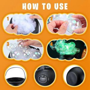 Ensemble de chaudrons bouillonnants d'Halloween avec t&eacute;l&eacute;commande multicolore - Neuf