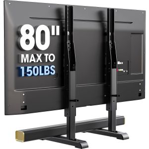 KALANKA-Support TV universel, base de rechange pour la plupart des t&eacute;l&eacute;viseurs LCD LED de 24 &agrave; 77"", 7 pieds r&eacute;glables en hauteur avec gestion des c&acirc;bles, supporte jusqu'&agrave; 50 kg, VESA max 800 x 500 mm - Neuf