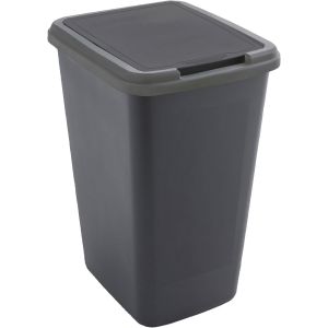 JEXNOVASHOP-Green Bin, poubelle de tri s&eacute;lectif 50 L d&iquest;int&eacute;rieur, rectangulaire, en plastique recycl&eacute;, couvercle &agrave; bascule ou fixe, avec stickers pour cuisine, bureau, buanderie, atelier, garage - Neuf