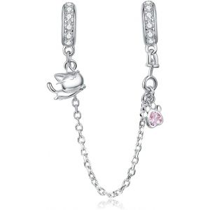 Yashuo Jewellery Cha&icirc;ne De S&eacute;curit&eacute; En Forme De C?Ur Pour Bracelet &Agrave; Breloques En Argent Sterling Pour Bracelet &Agrave; Breloques (Breloque De Cha&icirc;ne De S&eacute;curit&eacute; En Forme De Patte De Chat), Cristal - Neuf
