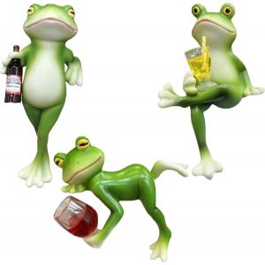 Mevronisshop-3 Pi&egrave;ces Grenouille D&eacute;coration De Jardin, Grenouille Decoration, Ext&eacute;rieur Grenouille En R&eacute;sine, Mini Grenouilles, Pour Les Sculptures De Jardin D&eacute;coratives, Les Jardins De Balcon - Neuf