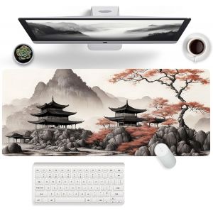 Tapis de Souris Gamer,Tapis de Souris XXL Blanc 900x400,Tapis de Souris Manga,Base Antid&eacute;rapante en Caoutchouc Naturel,Imperm&eacute;able et Antitache, pour PC, MacBook, Ordinateur Portable(Cour) - Neuf