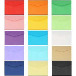 Mini Petites Enveloppes Colorées Couleur, 150 Pièces Petite Enveloppe Couleur Multicolores De Noel Pour Fournitures De Fête D'anniversaire, Mariage, Fête (10 Couleurs, 11.6 X 8.1 Cm) - Neuf