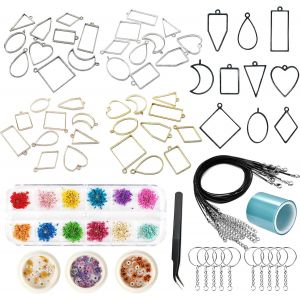 Kal-7 Pcs Pendentifs Cadre Pendentifs 9 Style Fleurs Chats Papillons Pendentifs Cadre Pendentifs À Lunette Ouverte Avec Cadres À Lunette Creuse Pour Moulage De Résine, Colliers - Neuf