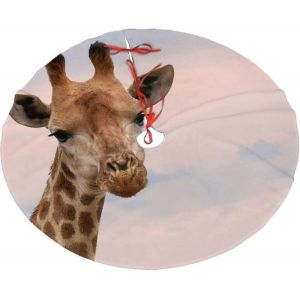 Jupe de sapin de No&euml;l girafe mignonne, d&eacute;coration de No&euml;l, jupe de sapin en peluche - Neuf