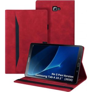 Coque Galaxy Tab A 2016 10.1 Pouces Étui Avec Fonction Support Et Sommeil/Réveil Auto Case Housse De Protection Tablette Pour Samsung Galaxy Tab A6 Sm-T580/T585,Rouge - Neuf