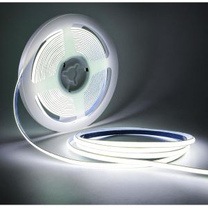 Ruban Led 24v, 5mm De Large Bande Cob Ultra &Eacute;troite Blanc 6000k 5 M&egrave;tres 400 Leds/M Total 2000 Leds Lumi&egrave;re N&eacute;on Pour F&ecirc;te, Comptoir, &Eacute;tag&egrave;re, D&eacute;coration Int&eacute;rieure - Neuf