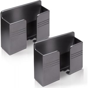 MEVRONISSHOP-Lot de 2 supports muraux pour t&eacute;l&eacute;phone portable avec adh&eacute;sif 3M, support mural pour chargeur, t&eacute;l&eacute;commande, support mural pour lit, salon, gris - Neuf