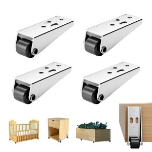 Roulettes pour Meubles, 4 Pièces Universelles Roulettes Fixes pour Meubles Amovibles Roulettes Pivotantes avec Vis pour Ustensiles de Cuisine Meubles Boîtes de Rangement - Neuf