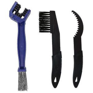 Ensemble De 3 Brosses De Nettoyage Pour Chaîne De Vélo - Kit De Nettoyage Portable Pour Vtt Pour Un Entretien Optimal Du Vélo - Neuf