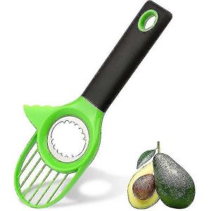 Outil de trancheuse d'avocat 3 en 1 avec poignée,éplucheur de couteau à avocat multifonctionnel,dénoyauteur et coupe-avocat (noir + vert) - Neuf