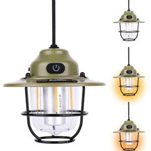 Wqd-Matstey Lampe Camping Rechargeable, Rétro Portable&étanche Lampe Tente, Lampe Led Rechargeable Usb-C, Lampe Torche 360° Eclairage 4 Modes, Pour Camping, Bricolage, Secours, Garage, Cave, Etc - Neuf