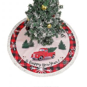 Jupe De Sapin D&eacute;corative Avec Un Camion Rouge Pour La D&eacute;coration De No&euml;l - Neuf