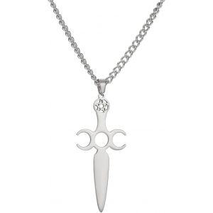 Kal-Collier Triple D&eacute;esse De La Lune Collier Pendentif D&eacute;esse De La Fertilit&eacute; Celtique Amulettes Lune Pentagramme Croix Bijoux Pa&iuml;ens Cadeaux Hommes Femmes - Neuf