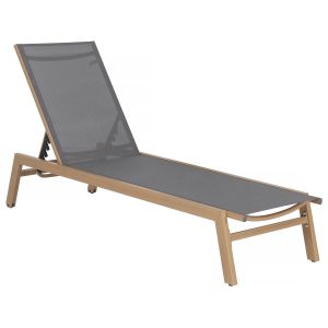 Bain De Soleil En Aluminium Imitation Bois "Elysia" - Gris - Neuf