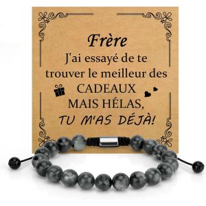 Kalanka-Cadeau Fete Des Grands Peres Grand Mère Maman Mamie Papa Parents Bracelet Pierre Naturelle Cadeau Fete Des Peres Fete Des Meres Marraine S?ur Tata Fille Collègues Couple Parrain Frère Tonton - Neuf