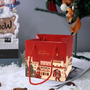 10Pc Cadeau de No&euml;l Sacs pour les Enfants - Rouge & Verte de Vacances de Sacs &agrave; main, Compatible avec la Veille de No&euml;l, D&eacute;corations, Sacs Papier Cadeau - Neuf