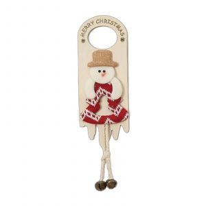 Dessin anim&eacute; de Santa Bonhomme de neige de Cerf en Bois de Poign&eacute;e de Porte Pendentif de No&euml;l Bouton de Porte enseigne Suspendue Ornement pour la Maison Partie des Fournitures - Neuf