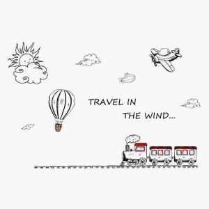 Lot De 2 Autocollants Muraux En Forme De Train Pour Chambre D'enfant Et Maternelle - Neuf