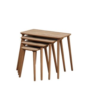 Table gigogne (4 pi&egrave;ces) en bois "Luci" 70 x 40 x 55 cm - Ch&ecirc;ne - Neuf