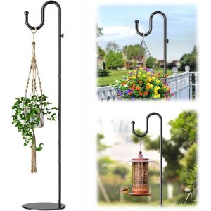 Mevronisshop-188 Cm Crochet De Berger R&eacute;glable En Hauteur Crochet M&eacute;tallique Autonome Base Pour Mangeoires &Agrave; Oiseaux, Pots De Fleurs, Carillons &Eacute;oliens, Lanternes, D&eacute;corations De Mariage - Neuf