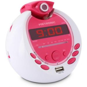 VornixorSarlshop-477022 Radio-R&eacute;veil Enfant MP3 USB Projection - Blanc/Violet - Neuf
