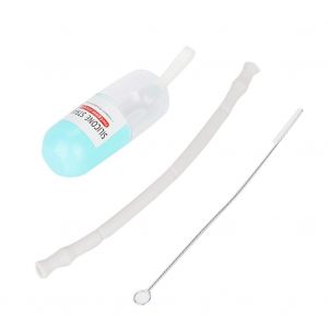 Hjlian Paille Pliable En Silicone, Portable Et Reutilisable, Avec Brosse De Nettoyage (Gris Clair) - Neuf