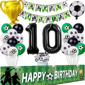 Chicslick-Ballon De Football 10 Ans Anniversaire Ballon 10 Ans Décoration Fête Football Ballon 10 Anniversaire Garçon Ballon 10 Ans Football 10 Ans Garçon Décoration D'anniversaire 10 Ans Fo[X1483] - Neuf