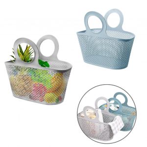 Panier de rangement de panier de douche de salle de bain en plastique avec poignée et trous pour dortoir universitaire,caddies de douche pliables organisateur de conception creuse - portable - Neuf