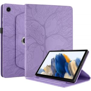 Coque Pour Galaxy Tab A8 10.5 2021 &Eacute;tui Support Rotatif &Agrave; 360 Degr&eacute;s Pu Cuir Housse De Protection Samsung Tab A8 Portefeuille Tablet &Eacute;tui Samsung Galaxy Tab A8 Sm-X200/X205/X207 Violet - Neuf