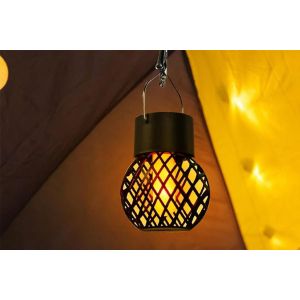 Lanterne De Jardin Solaire Suspendue &Agrave; Led Avec Flamme - Neuf