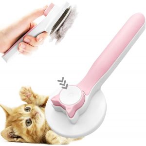 Brosse Pour Chat Avec Bouton Pour Enlever Les Poils Courts Et Longs - Brosse Pour Chien Et Chat - Peigne Pour Animaux Avec Poils De Massage - Brosse Pour Chat - Neuf