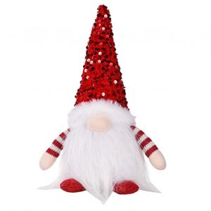 Nouveau,adapté éclairage Gnome Poupée en peluche de Noël scintillante avec des paillettes saisonnières - Neuf