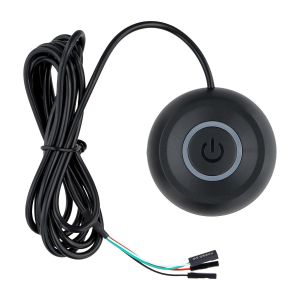 Alimentation Pour Ordinateur De Bureau, Bouton Power Pc, Accessoires Pc, Bouton D'Alimentation Externe, Câble D'Extension Pour Interrupteur Marche/Arrêt De La Carte Mère Pc 1.8 M Avec Led (Noir) - Neuf