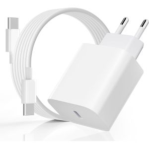 Chargeur Pour Iphone Rapide, 20W Pd3.0 Chargeur Pour Iphone Avec 2M C&acirc;ble Usb C, Usb C Prise Charger Rapide Pour Phone 16 Pro/16 Pro Max/16 Plus/15/15 Pro/15 Pro Max/15 Plus/Pad - Blanc[Z977] - Neuf