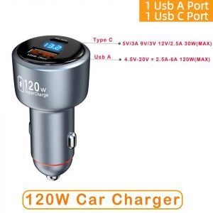 Pour Xiaomi-Chargeur Turbo Super Rapide Pour Voiture,Chargeurs Automatiques,Charge Usb Pour Touristes,Xiaomi Mi 14 Ultra 13 T Pro 12,Casque X6 Redmi,120w,67w,1 Usb A And 1 Usb C With 2m 120w Cable - Neuf